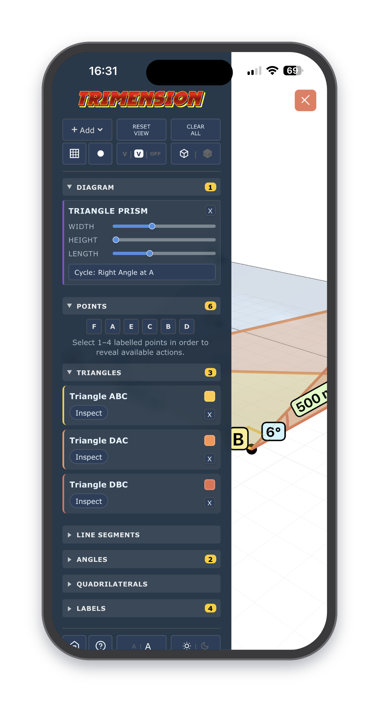 Trimension can be installed on mobile devices. This has the advantage of true full-screen display and off-line use. On iPhone go to the share menu and select 'Add to Home Screen'. On Android go to the menu and select 'Add to Home Screen'.