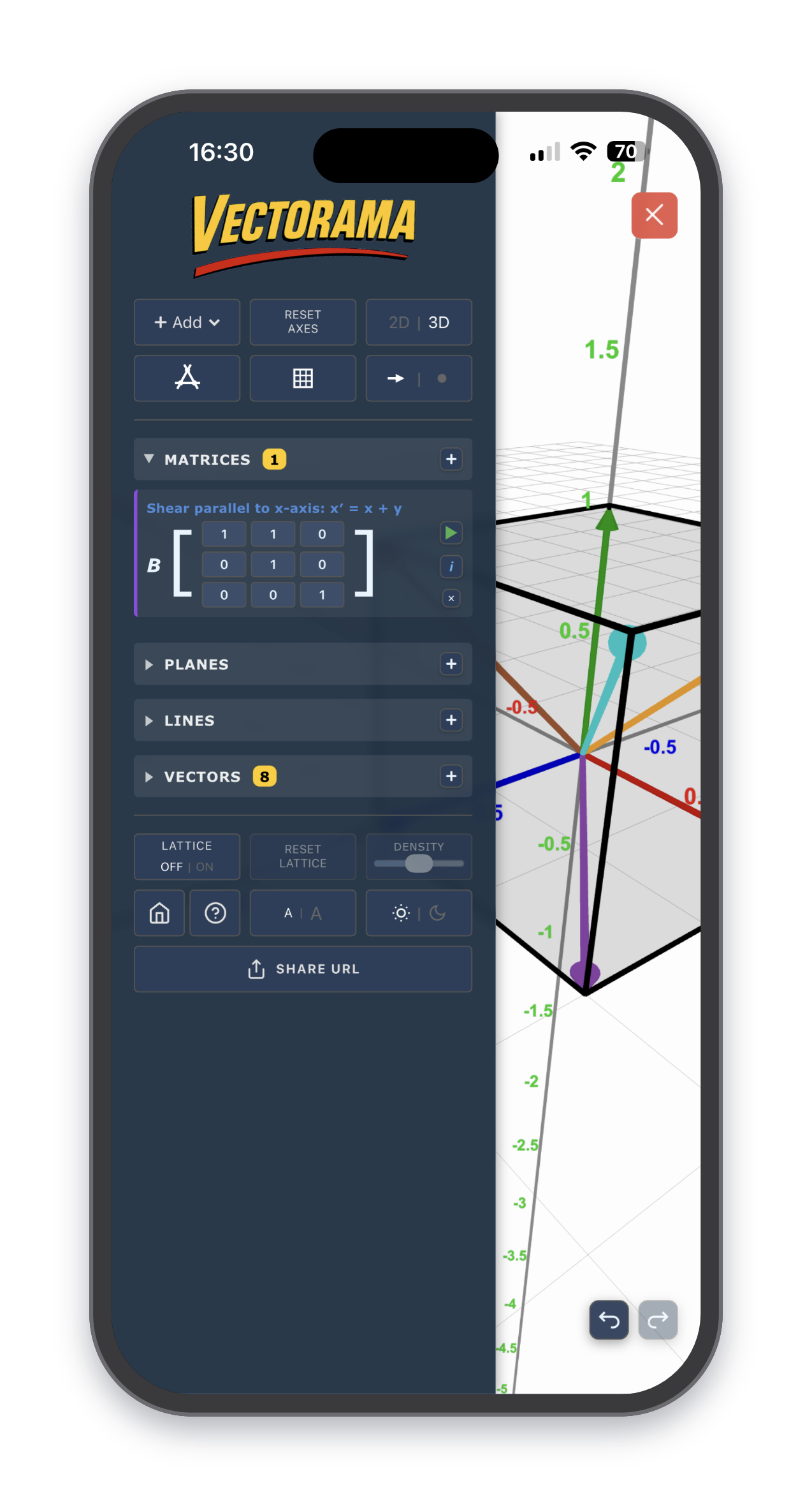 Vectorama can be installed on mobile devices. This has the advantage of true full-screen display and off-line use. On iPhone go to the share menu and select 'Add to Home Screen'. On Android go to the menu and select 'Add to Home Screen'.